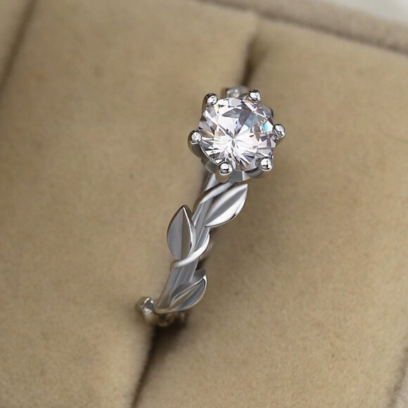 🌸Lovely 925 Silver Plated Fashion Bijoux Leaf Ring For Woman, GPMB1506